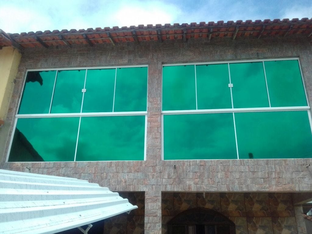 Colocação de Insulfilm Espelhado 3 Película verde residencial
